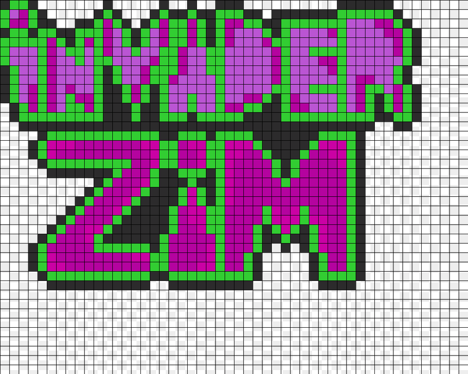 Invader Zim Logo Perler Bead Pattern Bead Sprite Invader Zim Perler Beads, Purple, Green, Art, Graphics Free Png Download