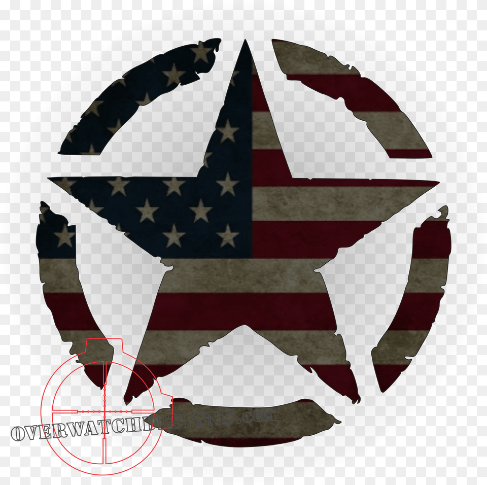Invasion Star Full Color Decal Star, American Flag, Flag, Symbol Free Png Download
