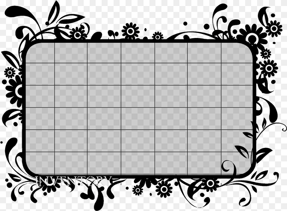 Inventory Flower Border Designs Black And White, Sticker, Text Png Image