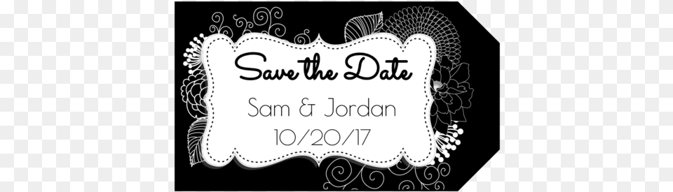 Inverted Black Amp White Floral Quotsave The Datequot Gift Save The Date, Text, Crib, Furniture, Infant Bed Free Transparent Png