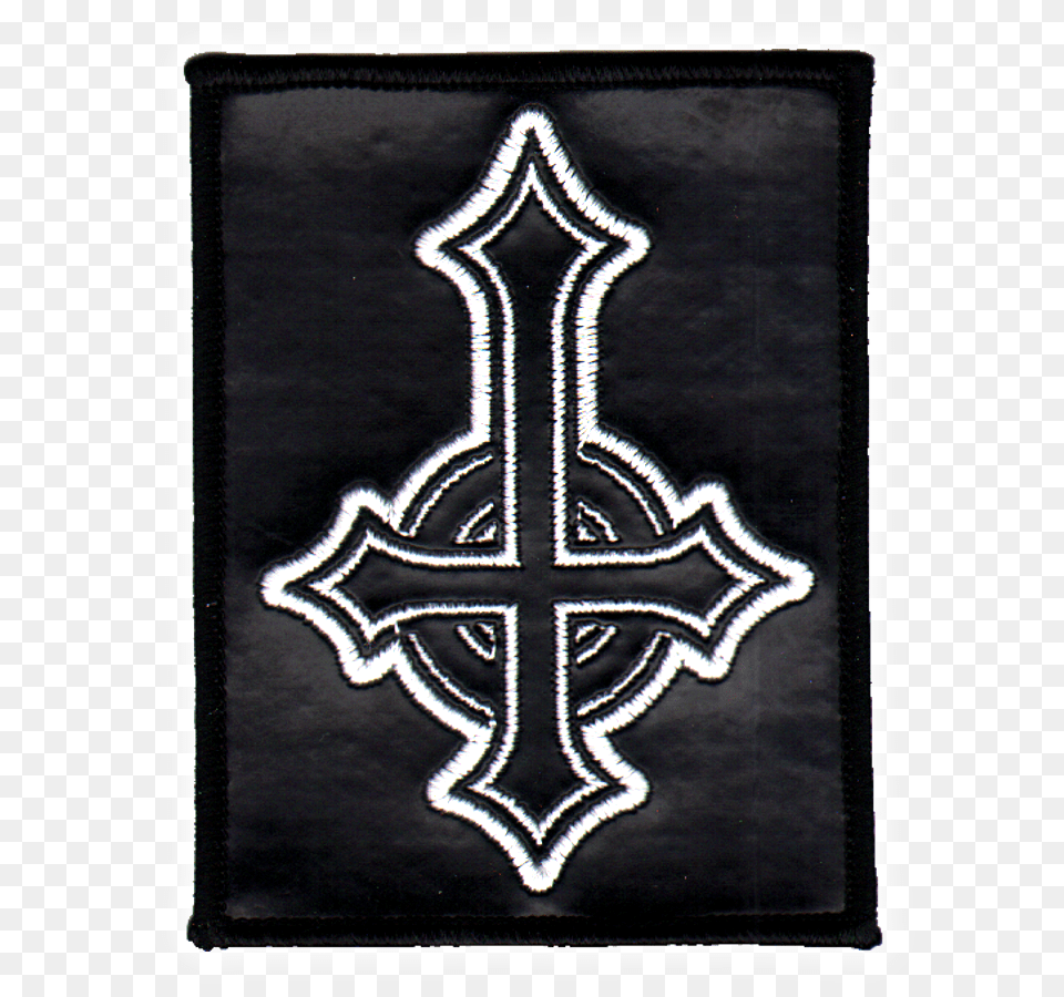 Inverted Cross Patch Gothic Cross Sew On Patch Cross Cross, Symbol, Home Decor, Rug, Person Free Png Download