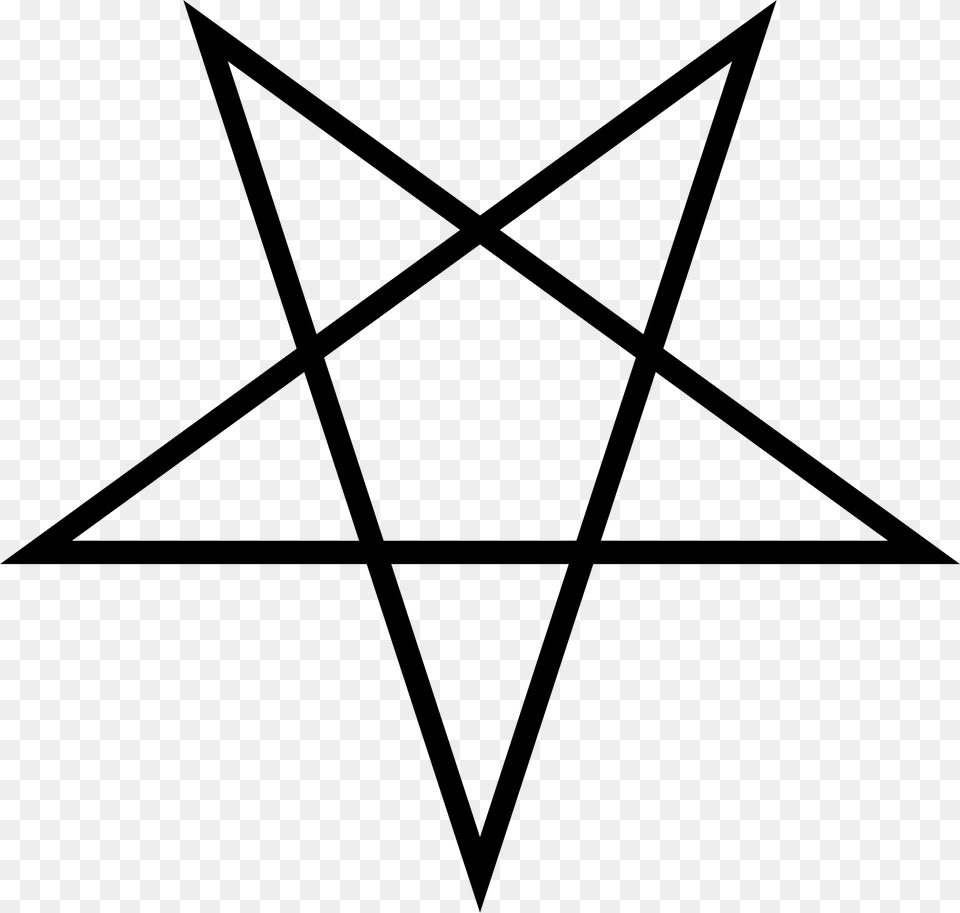 Inverted Cross Pentagram Clipart, Gray Free Png Download