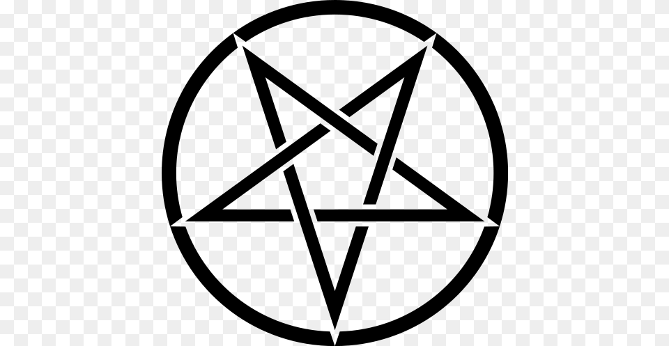 Inverted Pentagram, Gray Free Png Download