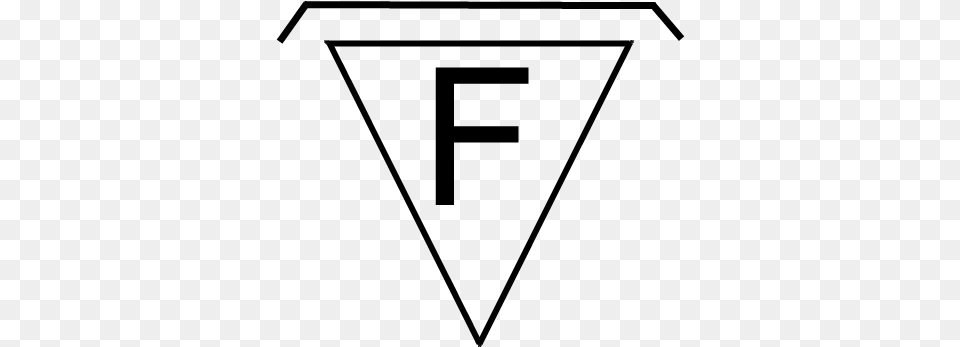 Inverted Triangle With Quotfquot In It F Triangle Symbol, Gray Free Png Download