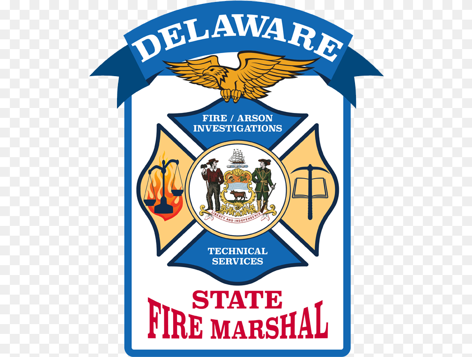 Investigations Delaware State Fire Marshal, Logo, Person, Advertisement, Animal Free Png Download
