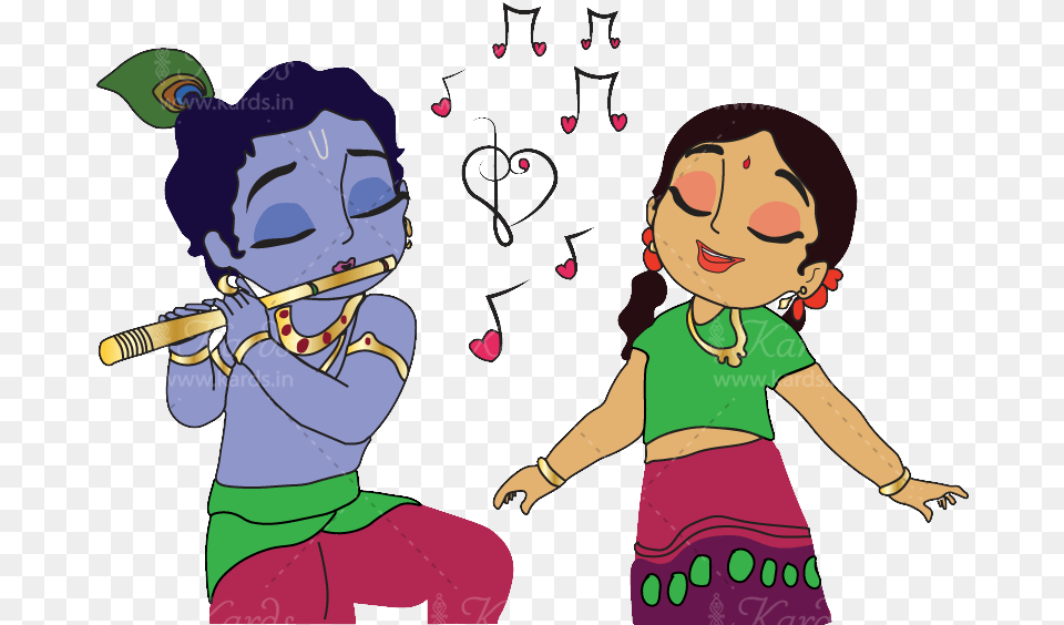 Invitation Clipart Tamil Bal Krishna And Radha Cartoon, Baby, Person, Art, Face Free Transparent Png