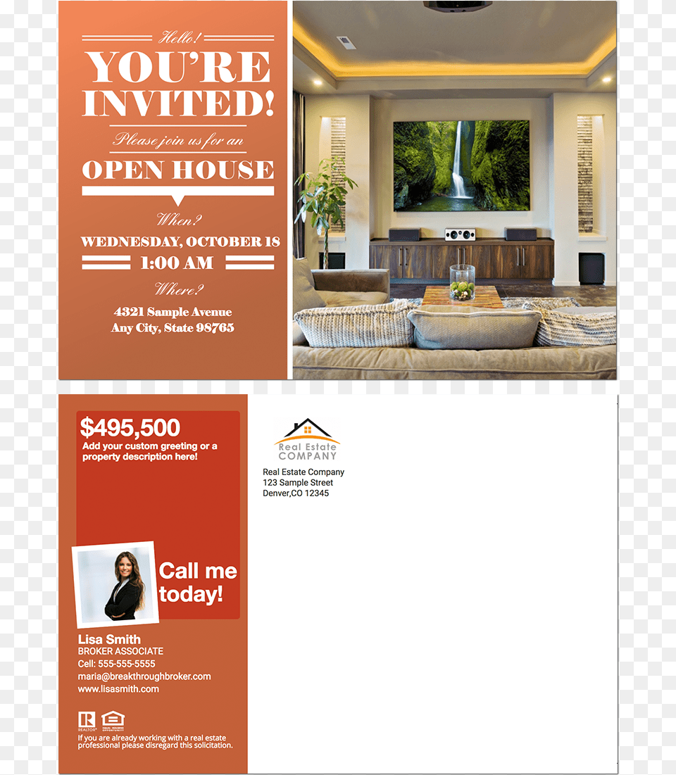 Invitation For Open House Real Estate, Advertisement, Poster, Person, Face Free Png