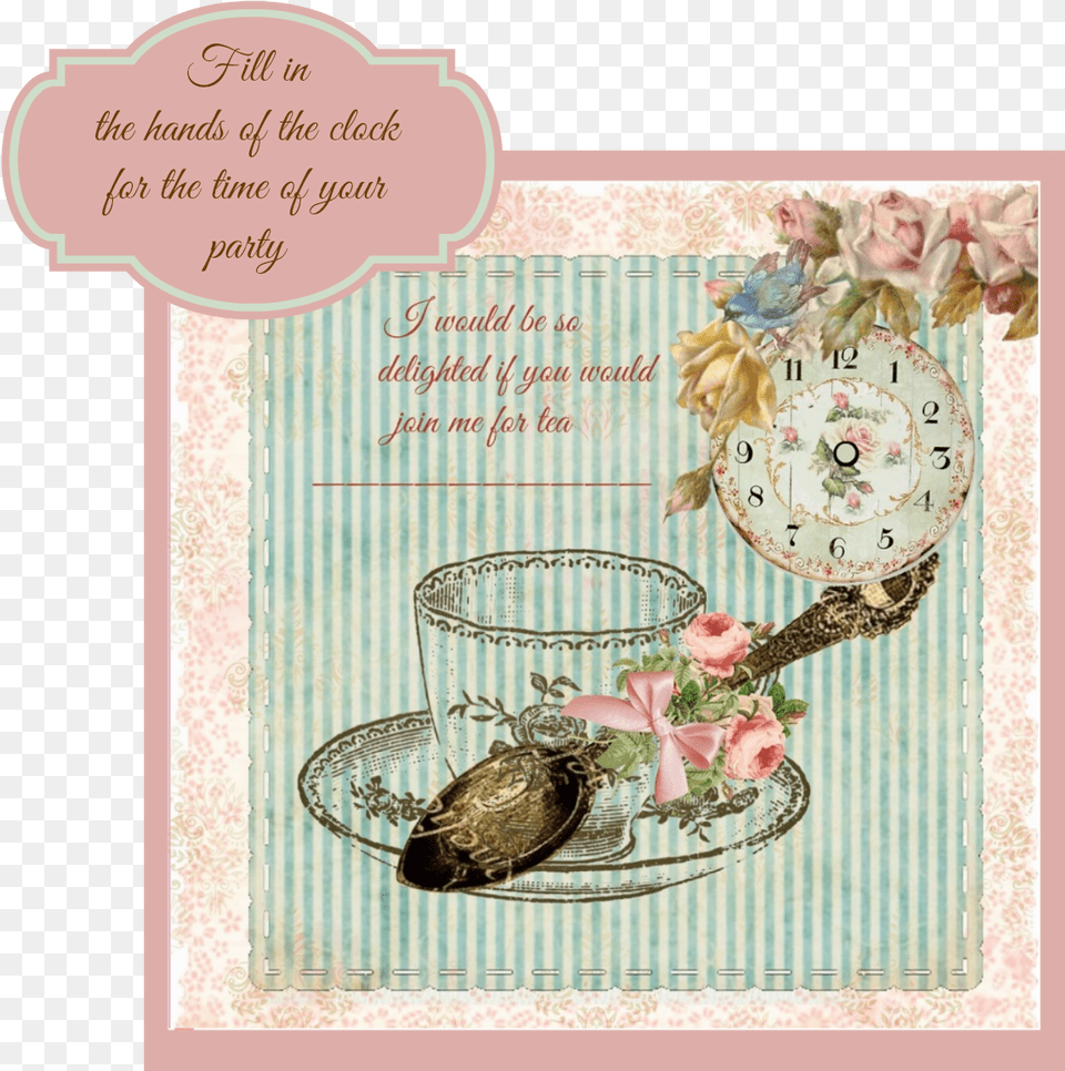 Invitation To Tea Card Greeting Card, Envelope, Greeting Card, Mail, Flower Png Image