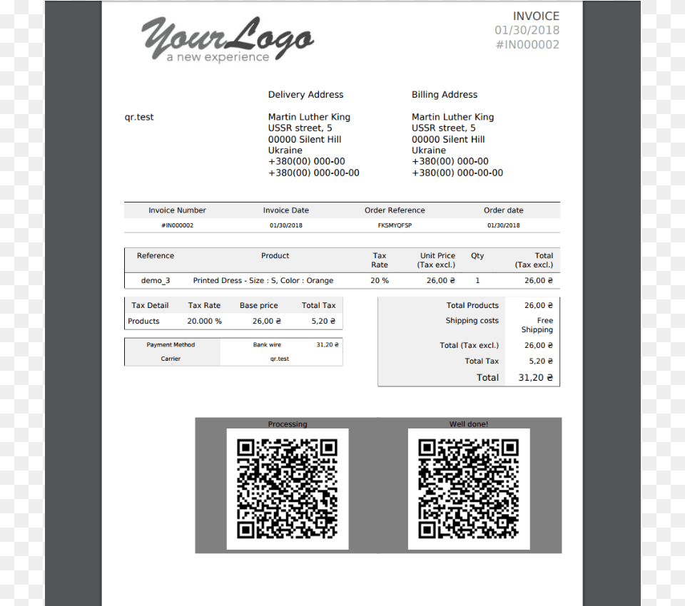 Invoice With Qr Code, Text, Document, Page, Qr Code Png