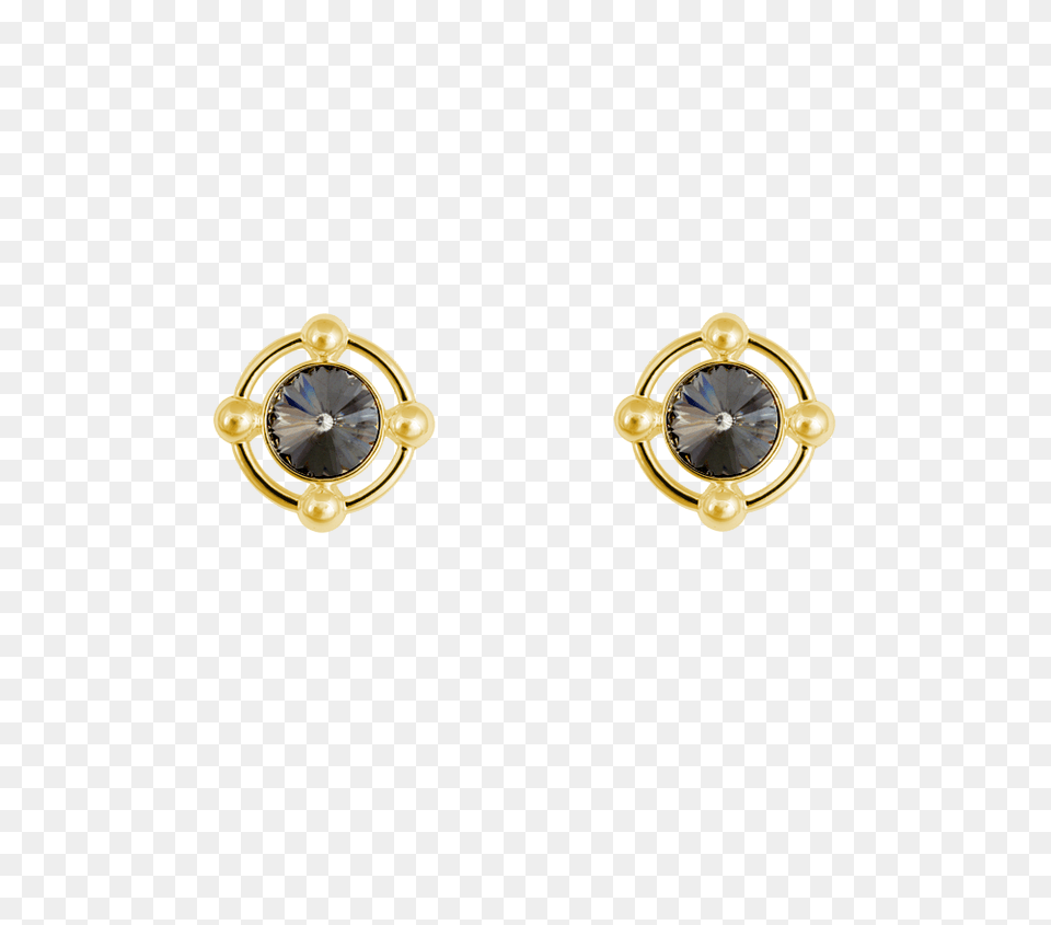Ioaku Atom Earrings Studs Gold Smoke Solid, Accessories, Earring, Jewelry, Gemstone Free Png