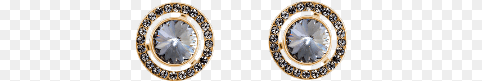 Ioaku Stud Earrings Swarovski Gold Smoke Earrings, Accessories, Diamond, Earring, Gemstone Free Png Download