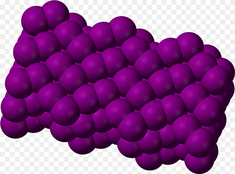 Iodine Crystal 3d Vdw 3d Structure Of Iodine, Purple, Food, Fruit, Grapes Png