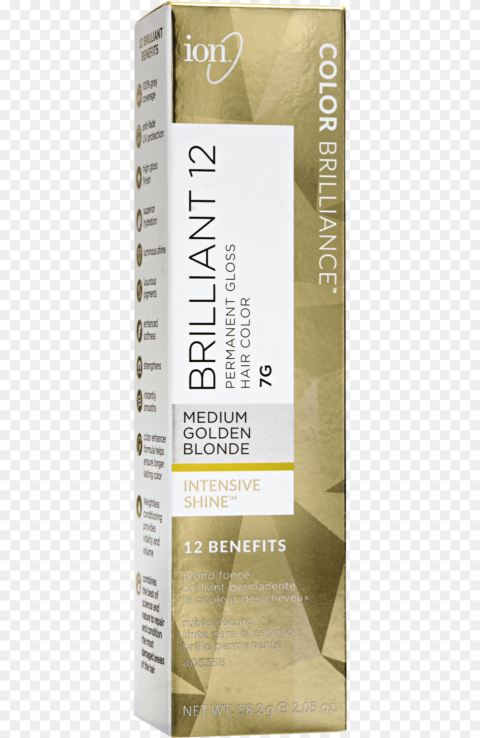 Ion 7g Medium Golden Blonde Permanent Gloss Hair Color Ion Brilliant 12 Plum, Advertisement, Poster, Book, Publication Free Png