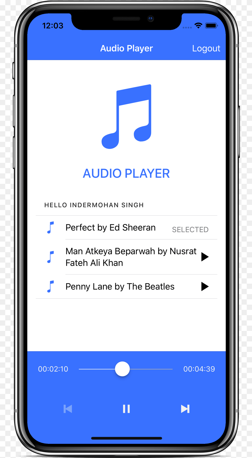 Ionic Audio Player Demo App Ui Ionic Native Audio Example, Electronics, Mobile Phone, Phone, Text Png