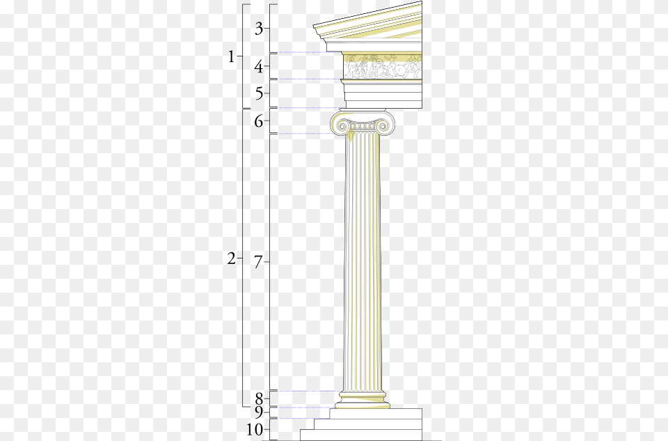 Ionic Column And Entablature, Architecture, Pillar, Cross, Symbol Png Image