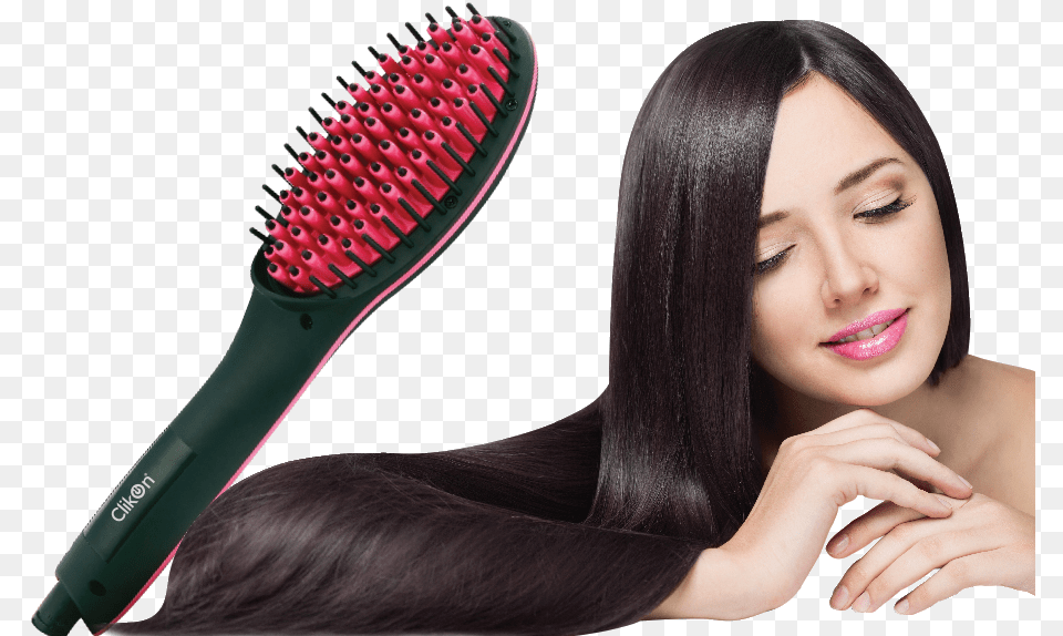 Ionic Hair Straightener Brush Ck 3259 Clikon World Hair Straightener Brush Cover, Device, Tool, Adult, Female Free Png Download