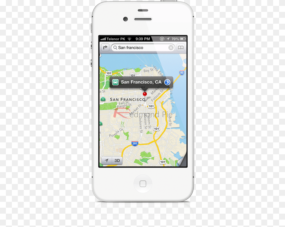 Ios 6mapspng Redmond Pie Iphone Map, Electronics, Mobile Phone, Phone, Gps Free Png