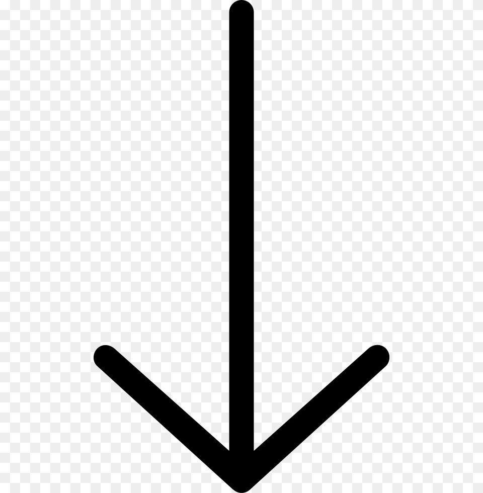 Ios Arrow Thin Down Comments Thin Down Arrow, Furniture, Cross, Symbol Free Png Download