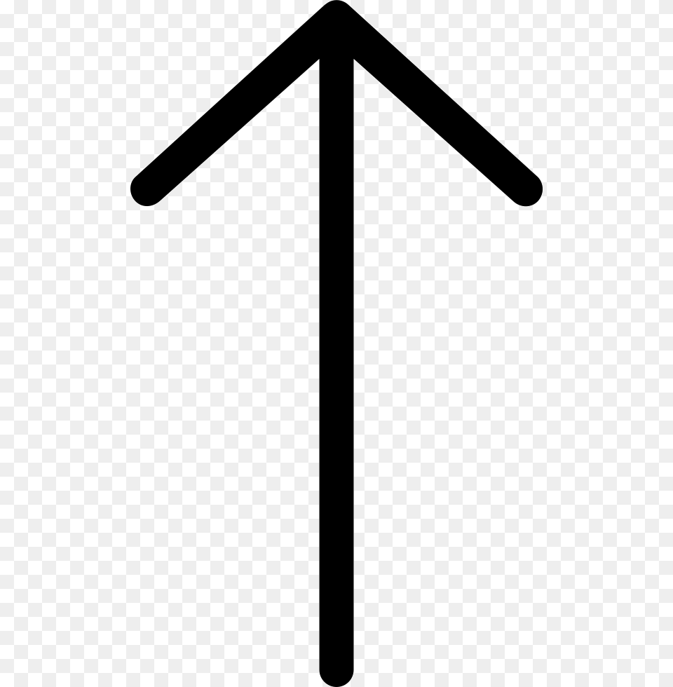 Ios Arrow Thin Up Comments Thin Black Up Arrow, Cross, Symbol Png Image