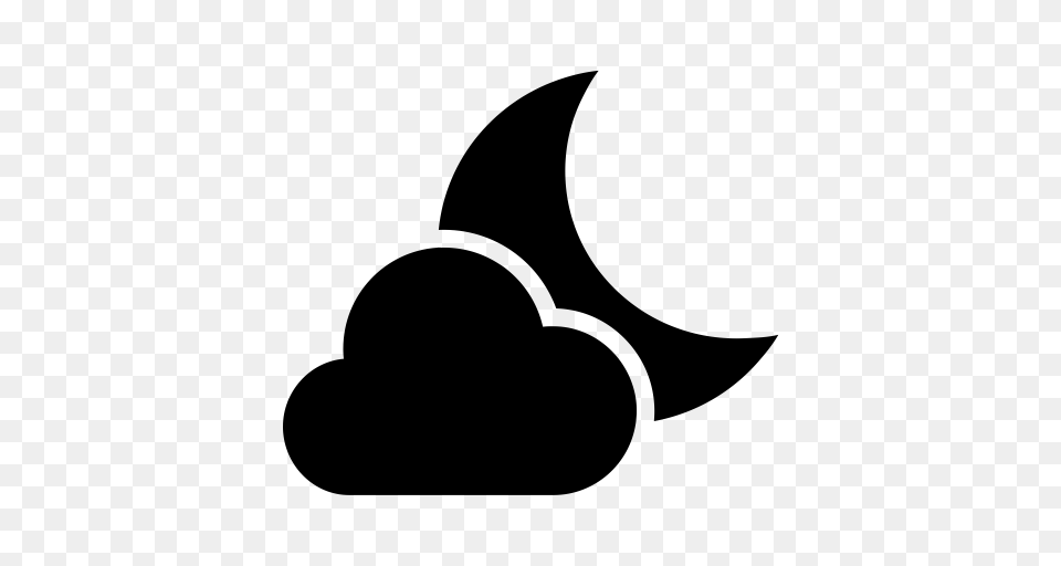 Ios Cloudy Night Sky Cloud Icon With And Vector Format, Gray Png