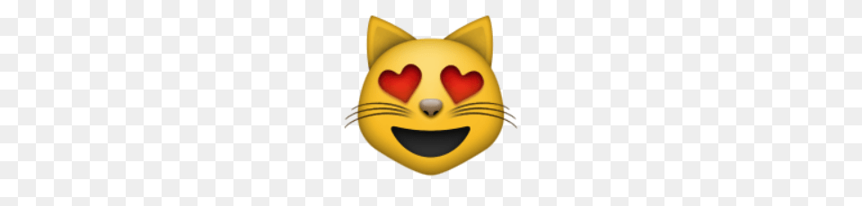 Ios Emoji Smiling Cat Face With Heart Shaped Eyes, Ammunition, Grenade, Weapon, Animal Png Image