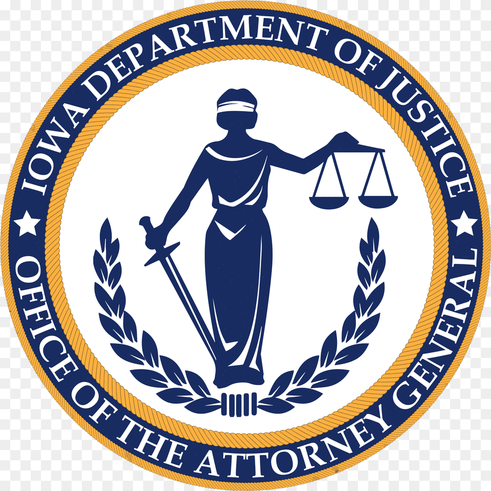 Iowa Attorney General Seal, Emblem, Symbol, Adult, Logo Free Png Download