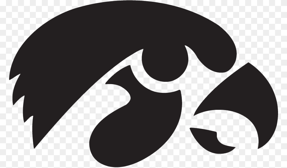 Iowa Hawkeyes Black Tigerhawk Logo Iowa Hawkeyes, Stencil, Animal, Fish, Sea Life Png Image