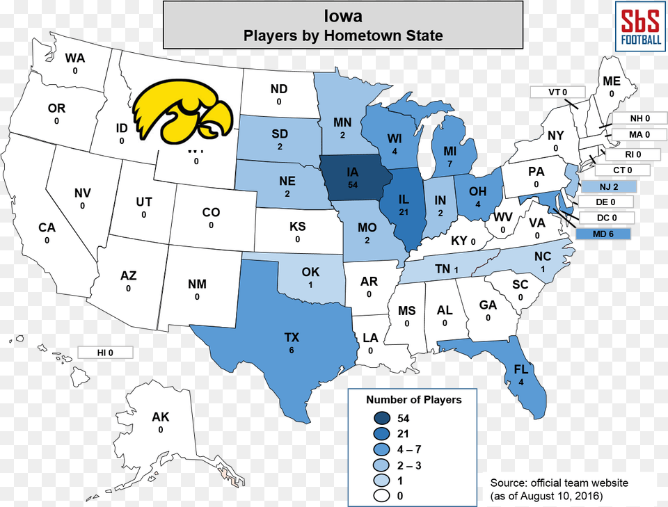 Iowa Is The Only Team In The Big Ten Without At Least Speech Us Map, Chart, Plot, Atlas, Diagram Free Transparent Png