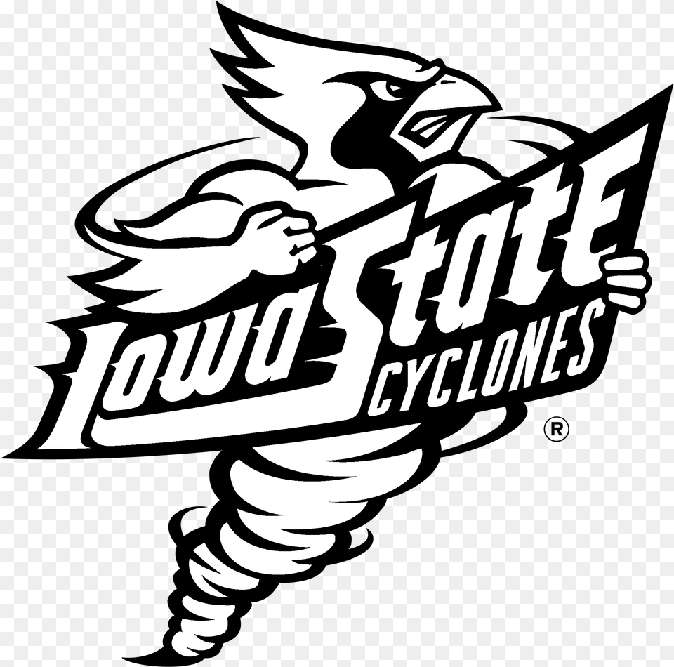 Iowa State Cyclones Black And White, Stencil, People, Person, Logo Free Png Download