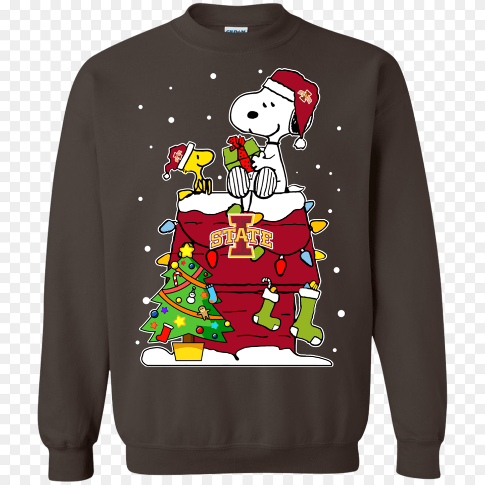 Iowa State Cyclones Ugly Christmas Sweaters Snoopy Woodstock, Clothing, Sweatshirt, Sweater, Knitwear Free Transparent Png