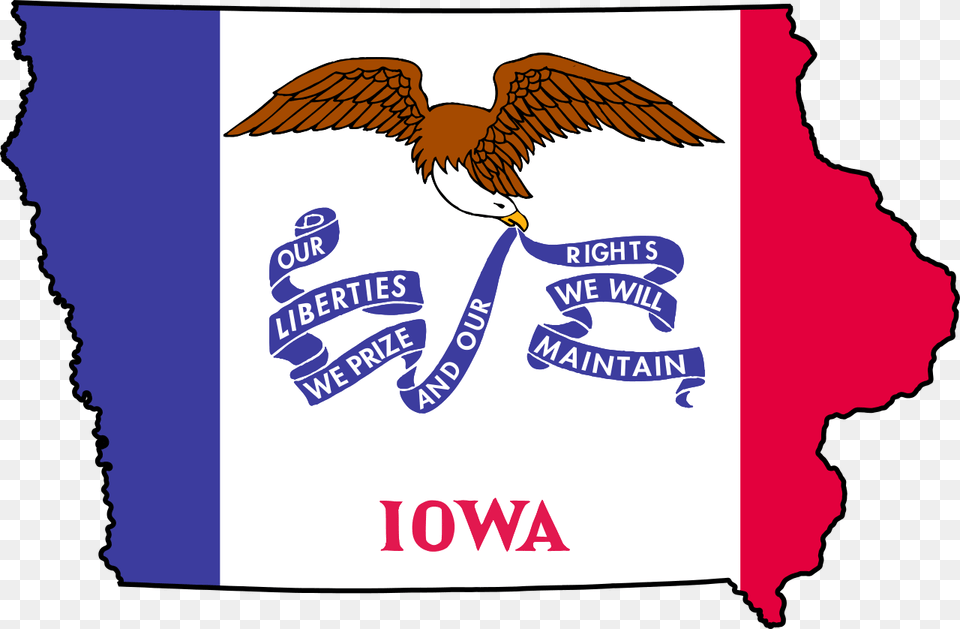 Iowa State Flag Map, Animal, Bird, Kite Bird, Vulture Free Png