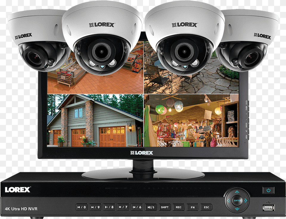 Ip Camera Home Security System With Monitor 140ft Security Cameras Set, Electronics, Screen, Helmet, Computer Hardware Free Png