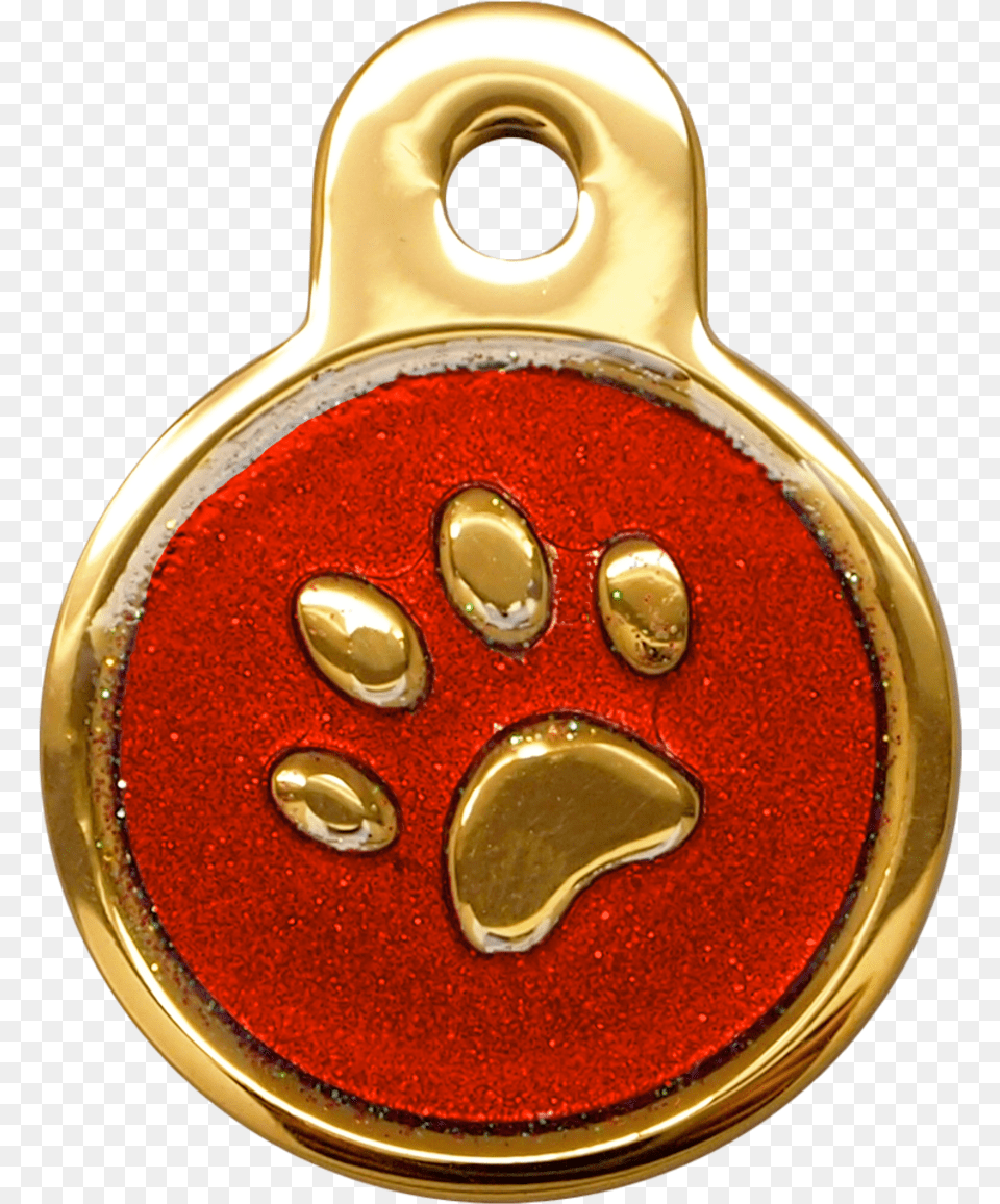 Ip Gold Red Glitter Mini Circle Paw, Accessories Png