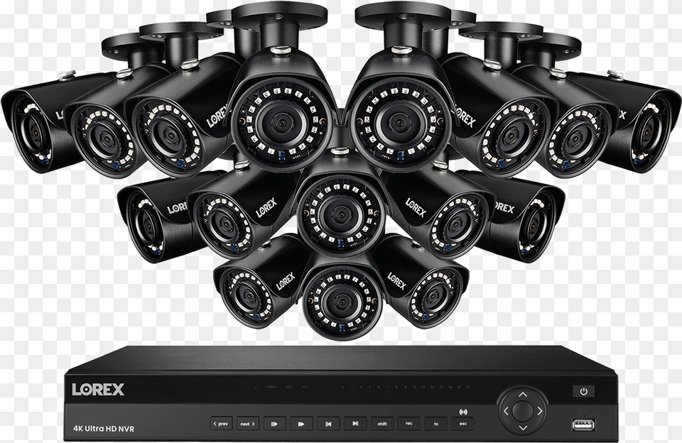 Ip Security Camera System With 16 Channel Nvr And Ip Camera, Machine, Wheel, Electronics Free Transparent Png