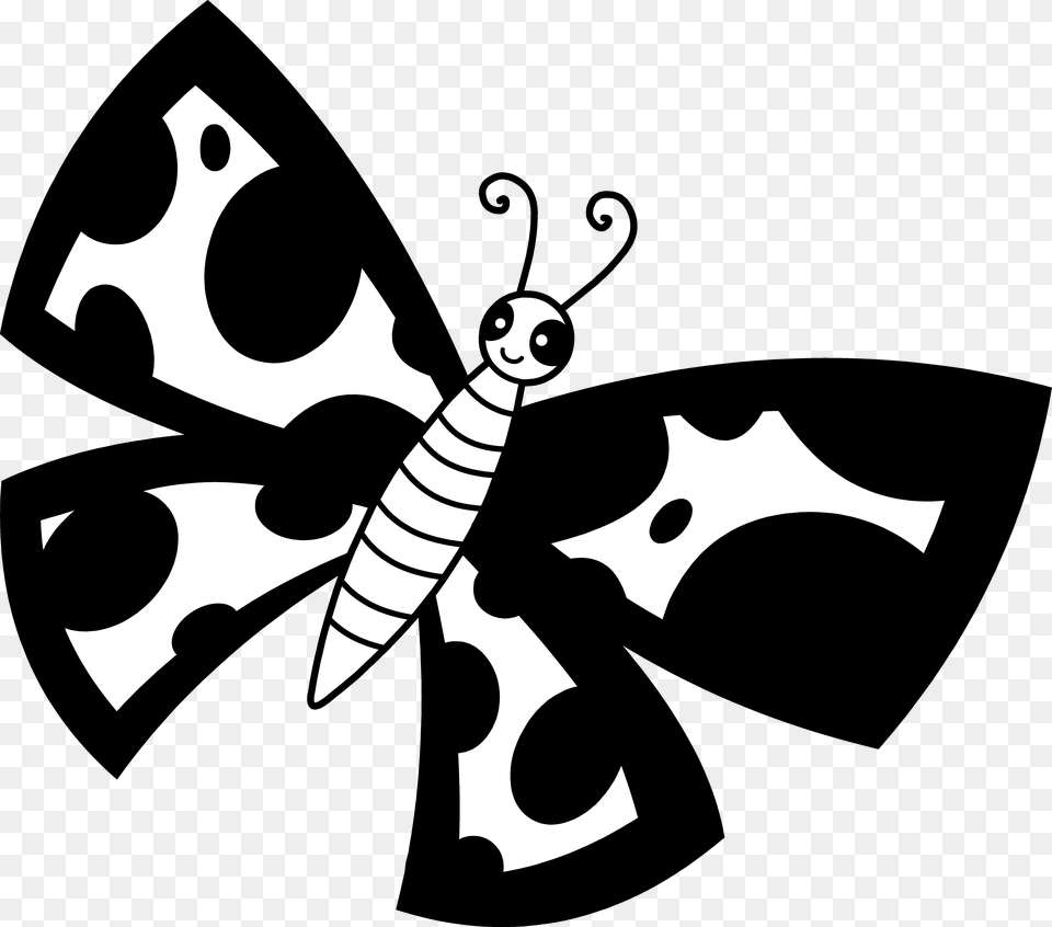 Ipad Clipart Black And White Cartoon Butterflies Black And White Clipart, Stencil, Blade, Dagger, Knife Png Image