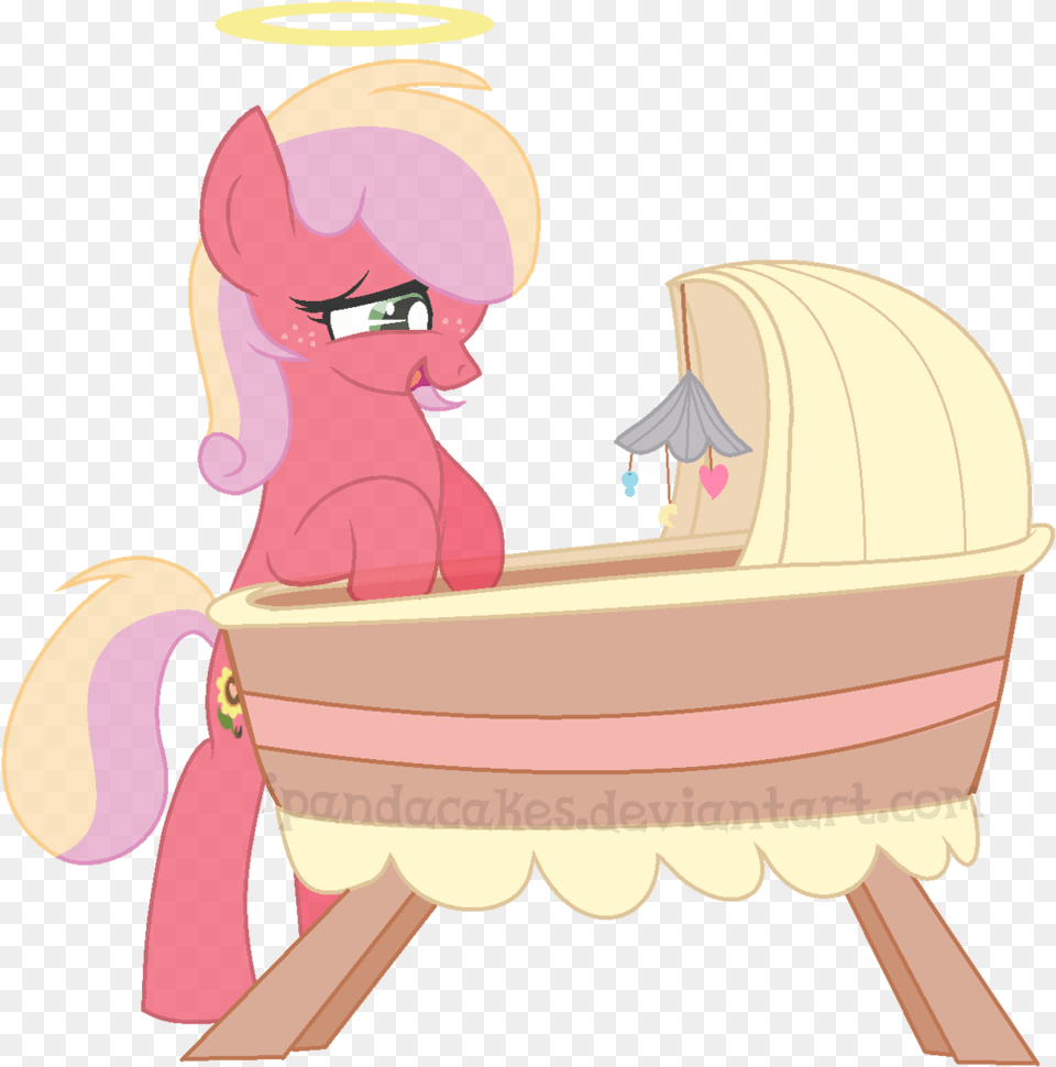 Ipandacakes Crib Earth Pony Female Ghost Halo Cartoon, Furniture, Bed, Cradle, Baby Free Transparent Png