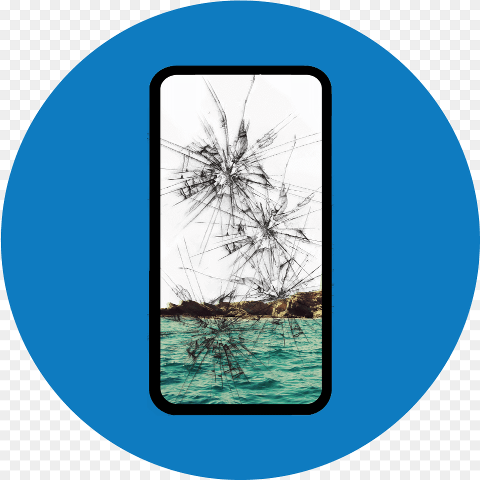 Iphone 11 Cracked Glass Screen Replacement Circle, Photography, Water, Sea, Nature Free Png