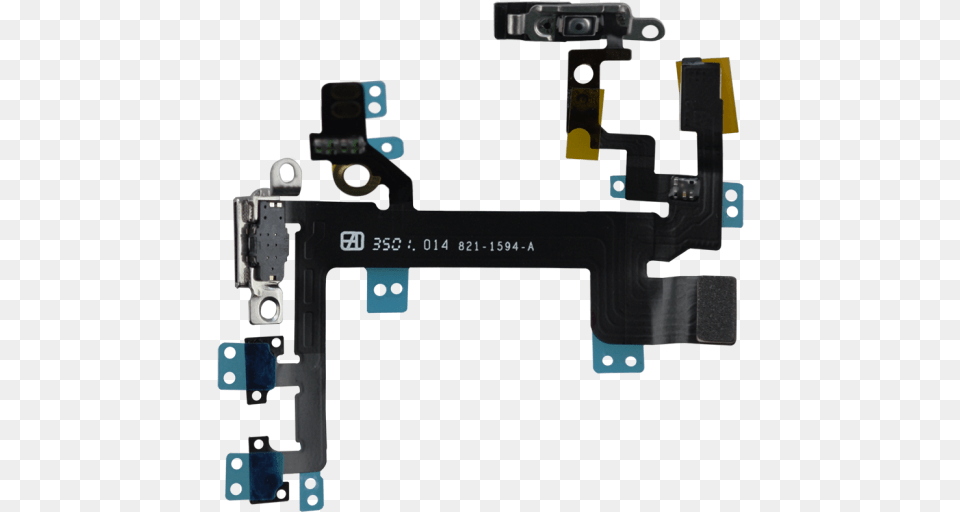 Iphone 5s Power And Volume Flex Cable Assembly With Metal Plate Iphone 5s, Electronics, Hardware, Gun, Weapon Free Png Download