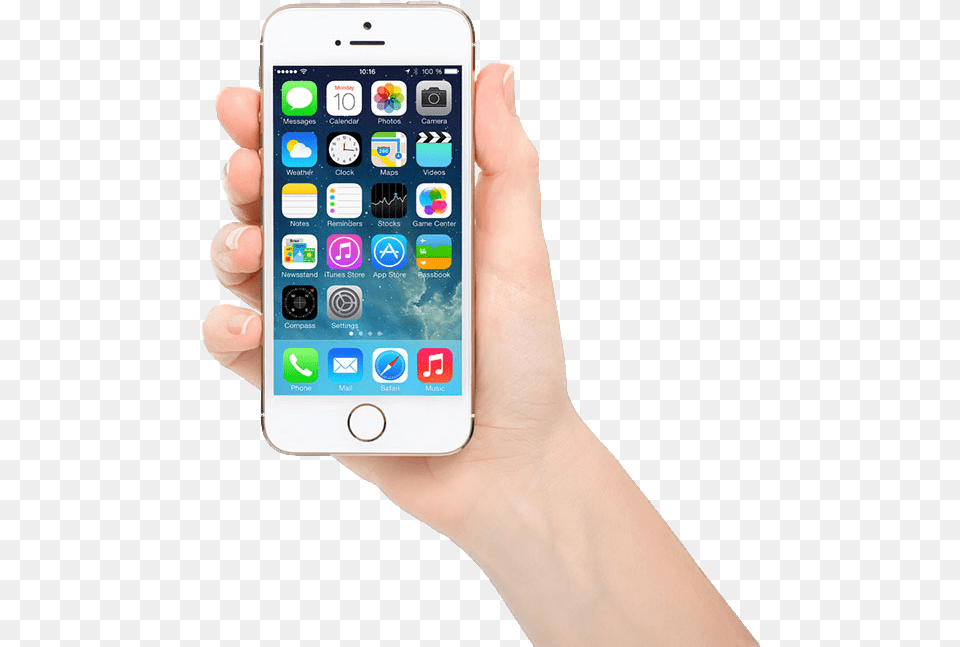 Iphone 5s Se Apple Iphone In Hand Transparent Apple Iphone 5s Gold, Electronics, Mobile Phone, Phone Free Png