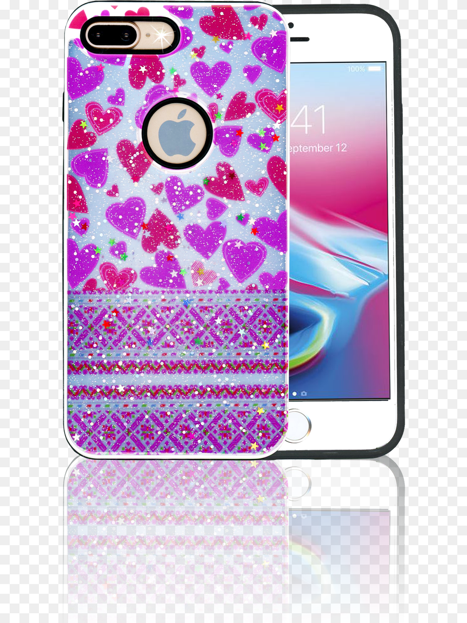 Iphone 7 Plus8 Plus Mm 3d Purple Hearts, Electronics, Mobile Phone, Phone Free Transparent Png