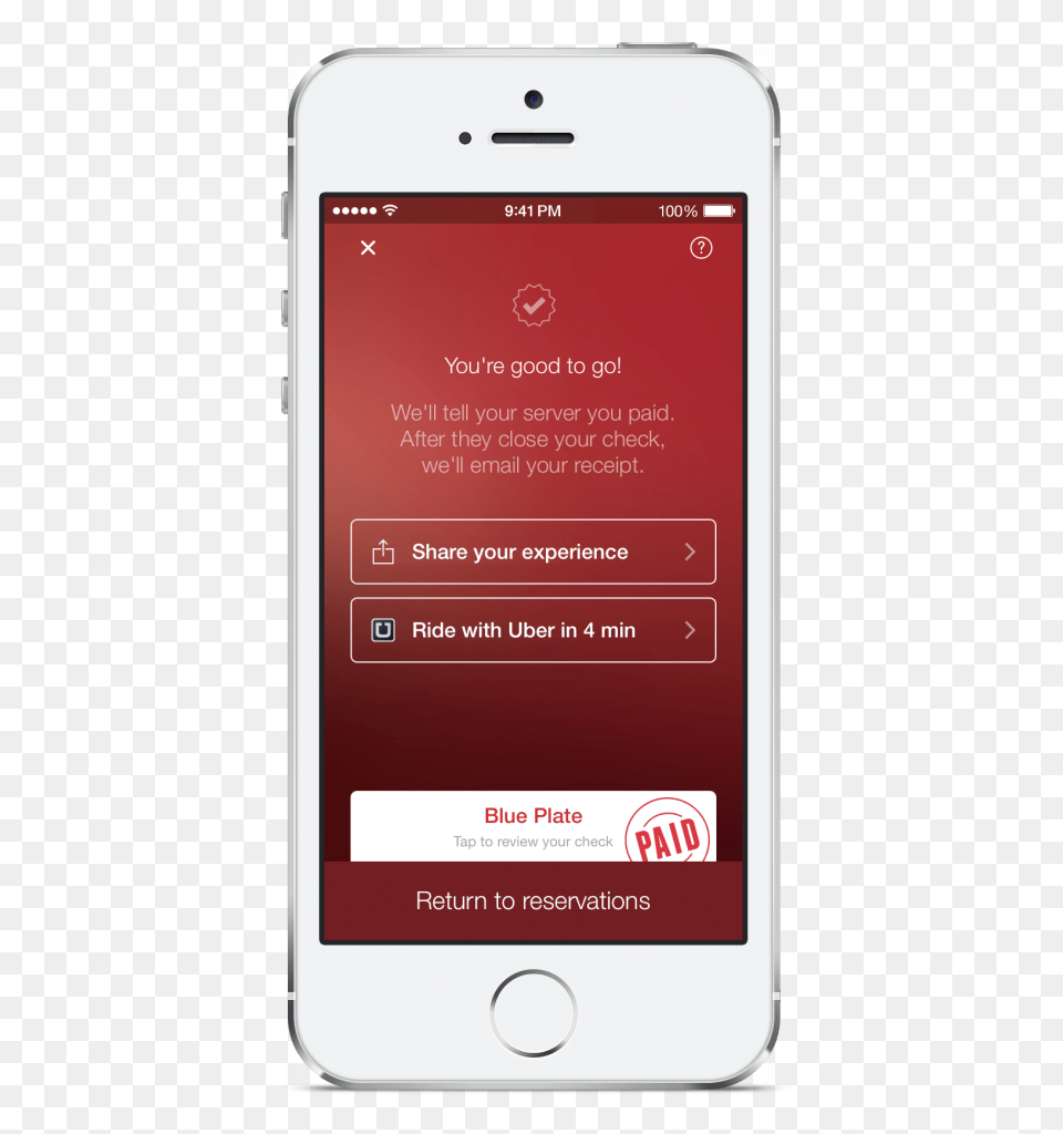 Iphone App With The Uber Api Powered Ride Open Table Payment, Electronics, Mobile Phone, Phone Free Png Download