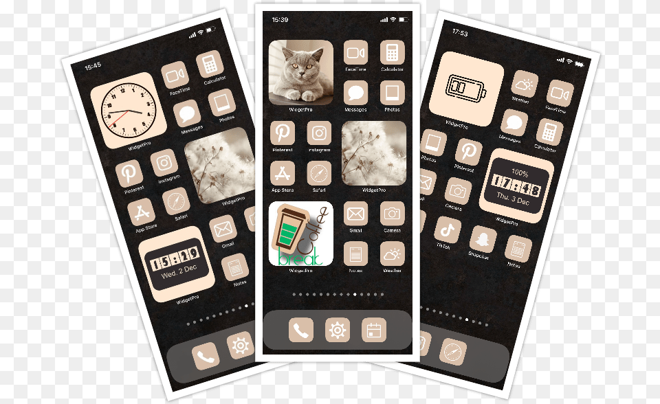 Iphone Beige Theme Widgets Smartphone, Art, Collage, Phone, Electronics Free Png