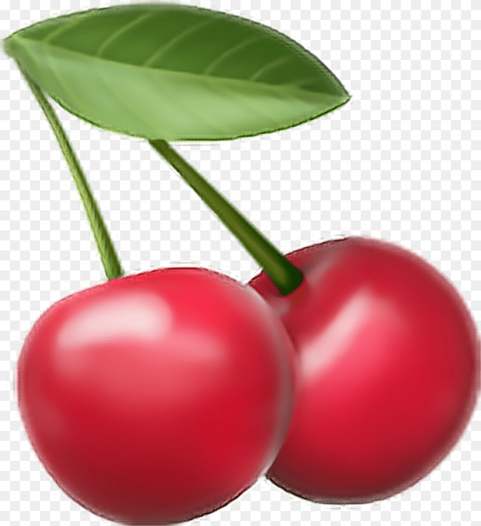 Iphone Cherry Emoji Iphone Cherry Emoji, Food, Fruit, Plant, Produce Free Png Download