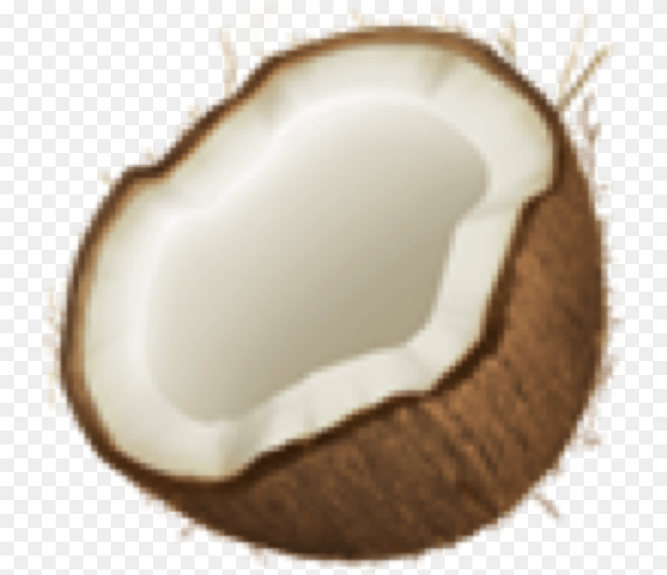 Iphone Coconut Emoji Sticker By Tereza Svobodov Background, Food, Fruit, Plant, Produce Free Png Download