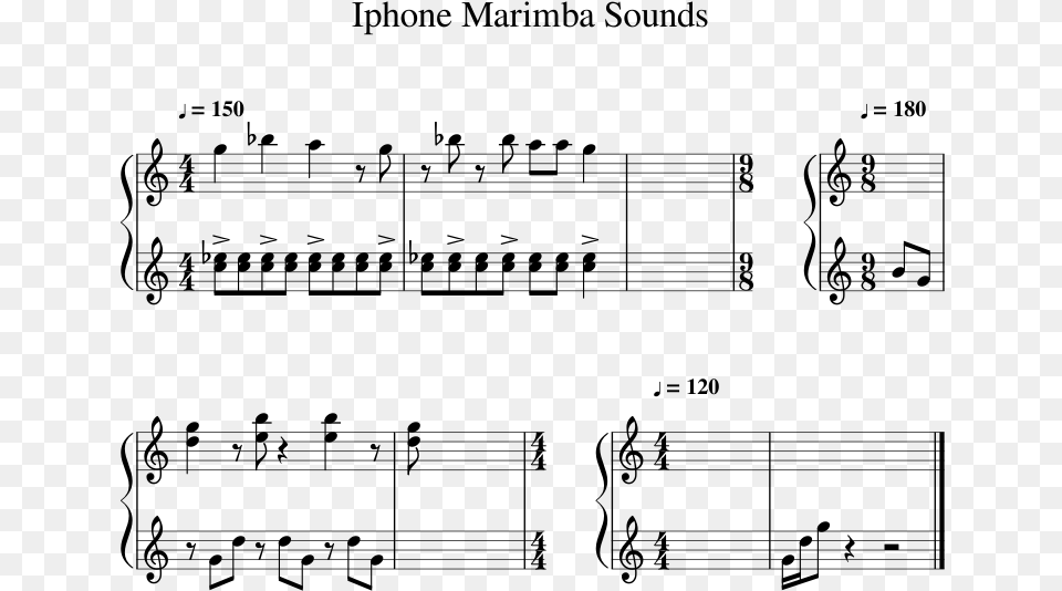 Iphone Marimba Sounds Sheet Music For Percussion Musescore Marimba Meme Music, Gray Free Png Download