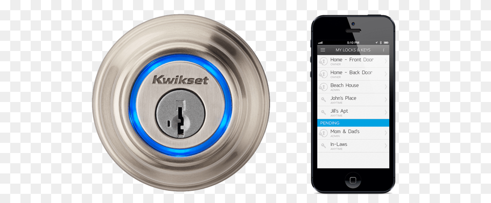 Iphone Operated Digital Lock Makes House Keys A Thing Kwikset 002 925 Kevo 15 Bluetooth Electronic, Electronics, Mobile Phone, Phone, Disk Png