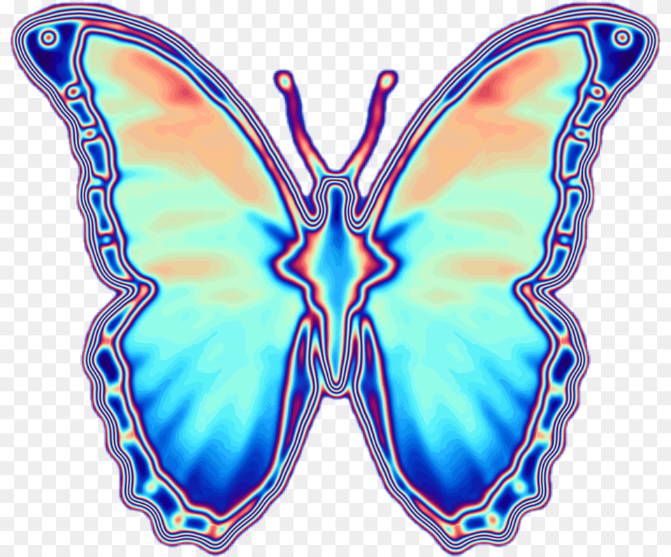 Iphone Transparent Background Blue Butterfly Emoji Butterflies, Purple, Accessories, Light, Neon Free Png Download