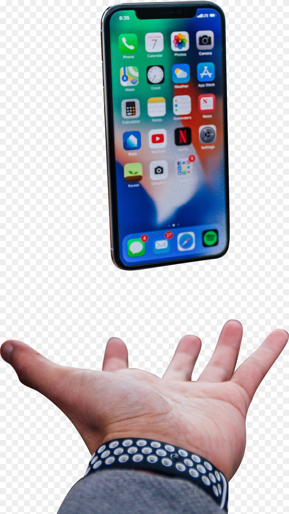 Iphone X Floating Over Palm Transparent Background Phone Floating Over A Hand Free Png Download