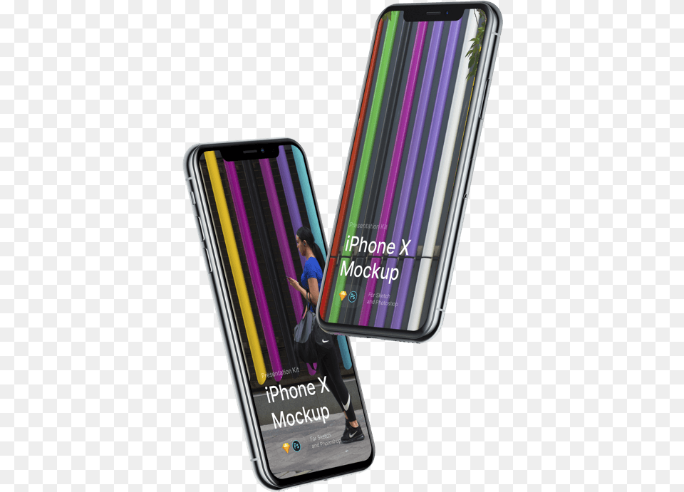 Iphone X Mockups Iphone Duo Mockup, Woman, Adult, Phone, Electronics Free Transparent Png