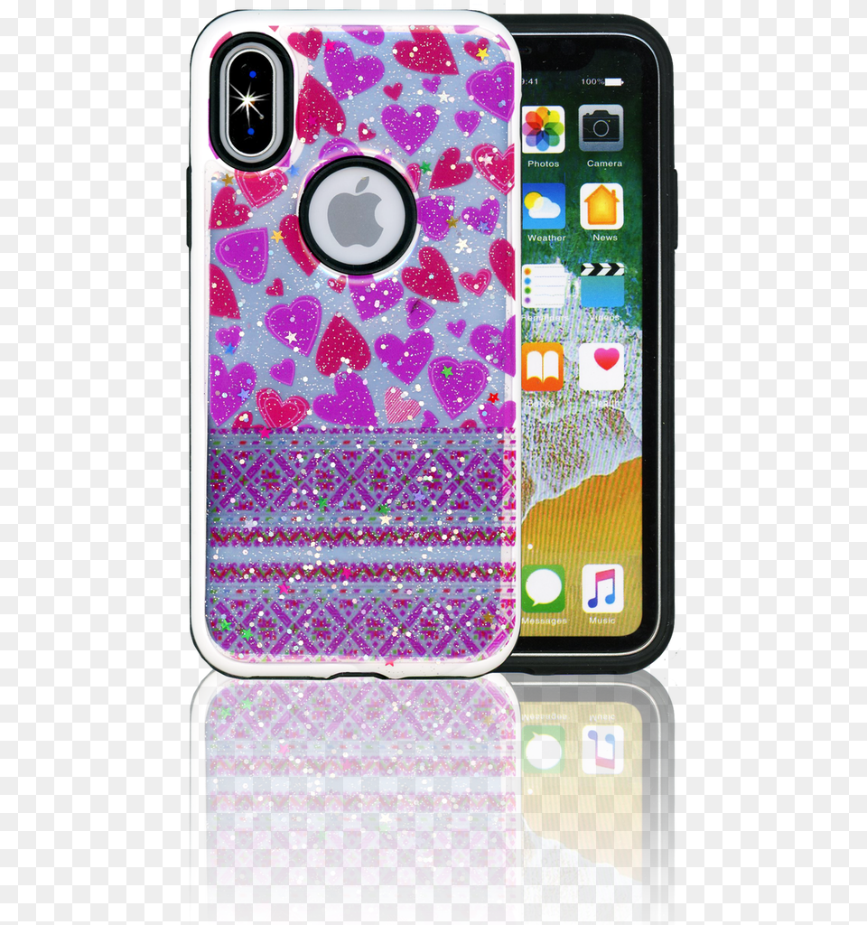 Iphone X10xs Mm 3d Purple Hearts Mobile Phone, Electronics, Mobile Phone Png